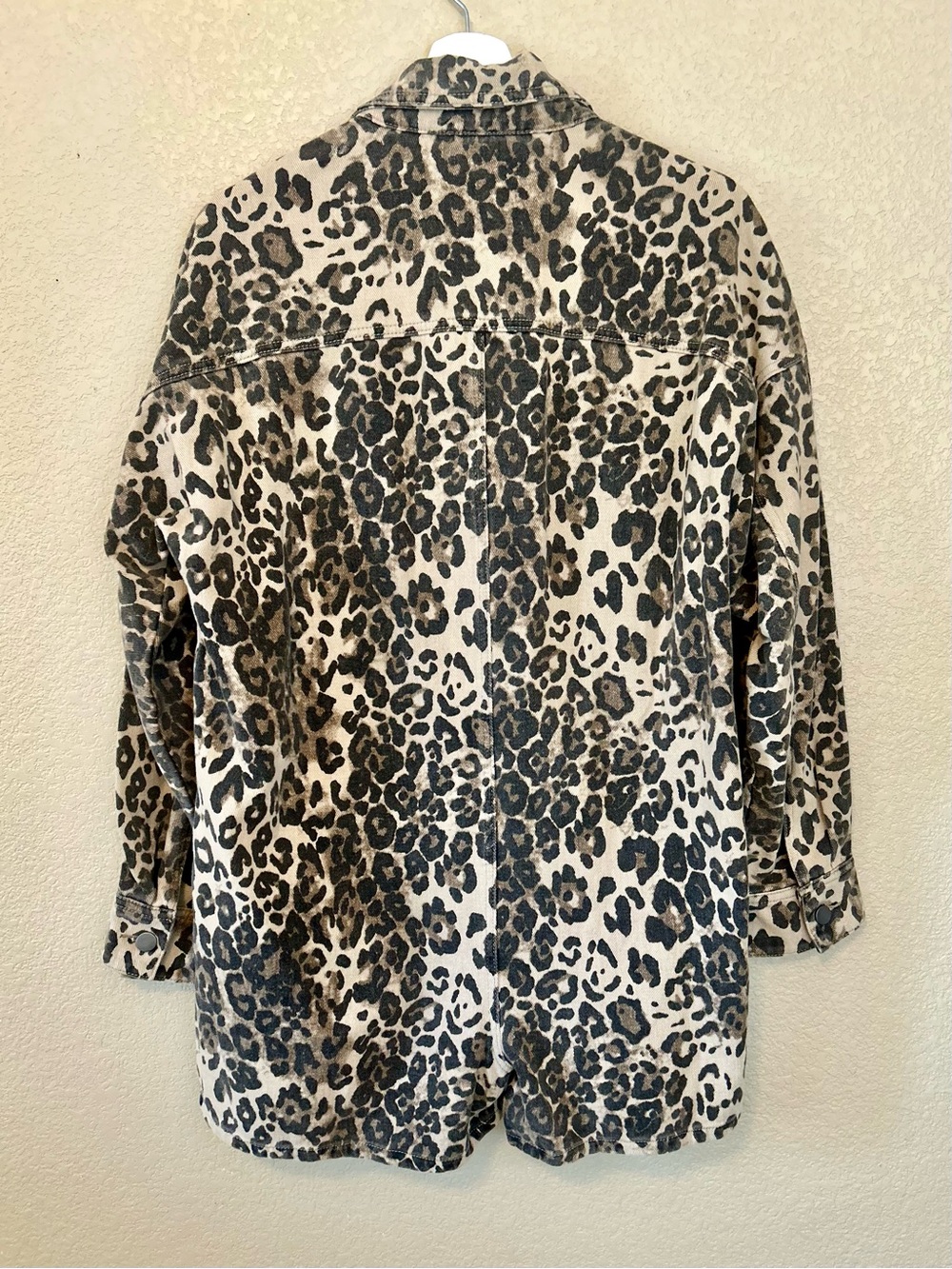 Anthropologie MABLE Leopard Print Romper Beige/Black M Oversized Animal Cheetah - Picture 5 of 11